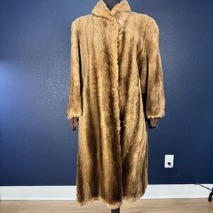 ✨VINTAGE✨ Beaver Fur Long Coat, c. 1940s/50s